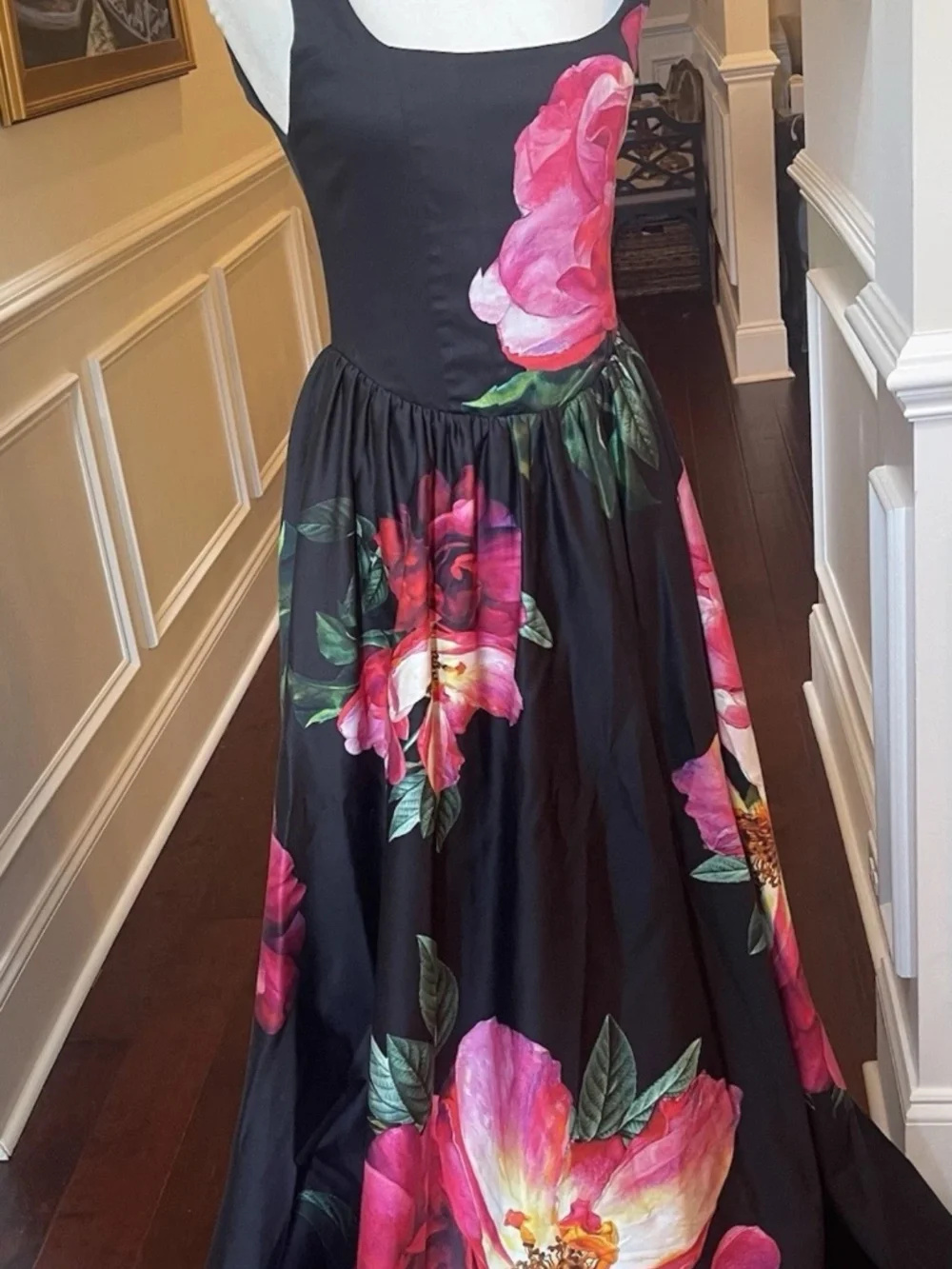 Alice +Olivia Tarrie Floral Ball  gown Maxi dress Empress Bloom Black NWT 6
